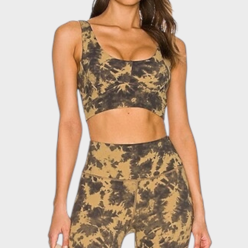 Varley Let’s Go Bra & Leggings Matching Set XS Tie Dye
